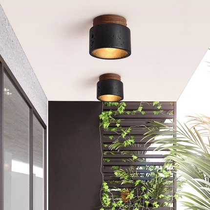 Czarna Lampa Sufitowa Ascend Stone do Salonu – Nowoczesny Design z Naturalnych Materiałów, Oświetlenie LED 4