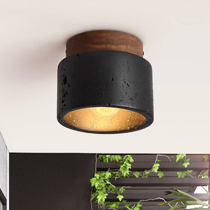 Czarna Lampa Sufitowa Ascend Stone do Salonu – Nowoczesny Design z Naturalnych Materiałów, Oświetlenie LED 8
