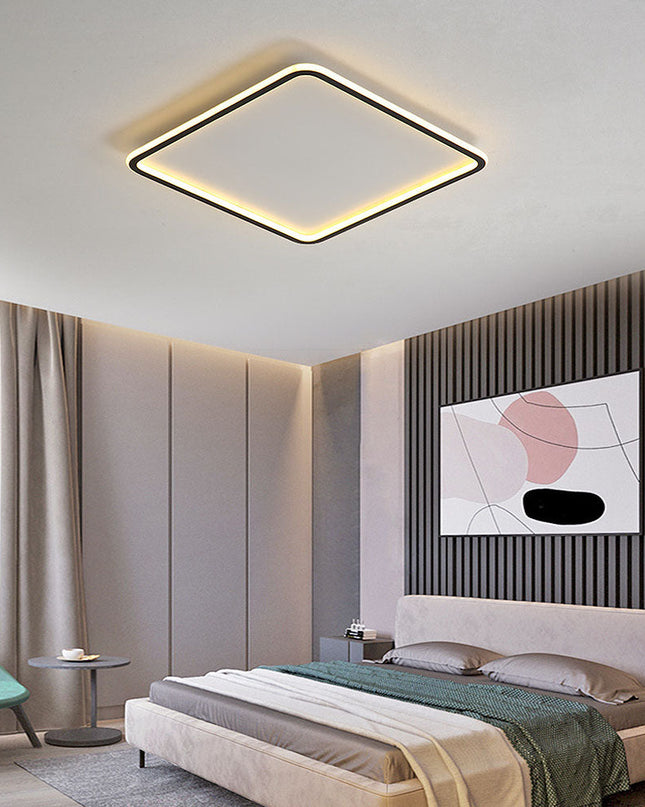 Czarna Lampa Sufitowa LED Geometryczna z Aluminium i Silikonu – Nowoczesna Lampy Sufitowe do Salonu i Sypialni 2