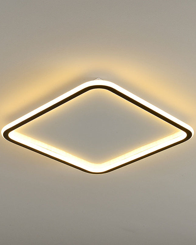 Czarna Lampa Sufitowa LED Geometryczna z Aluminium i Silikonu – Nowoczesna Lampy Sufitowe do Salonu i Sypialni 6