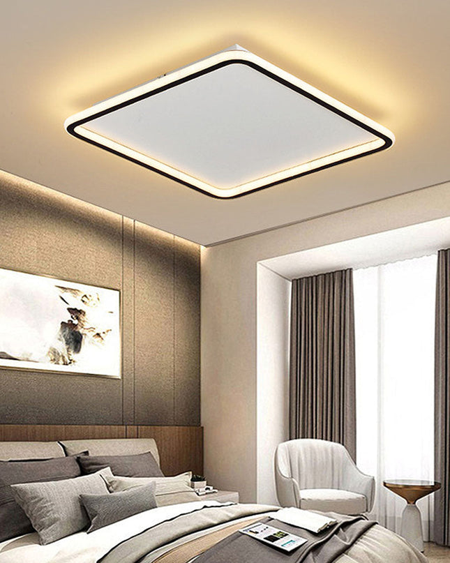 Czarna Lampa Sufitowa LED z Geometrycznym Wzorem – Nowoczesna Lampa Sufitowa do Salonu, Sypialni i Biura 0