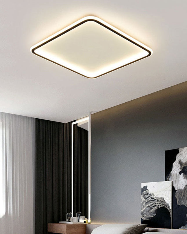 Czarna Lampa Sufitowa LED z Geometrycznym Wzorem – Nowoczesna Lampa Sufitowa do Salonu, Sypialni i Biura 1