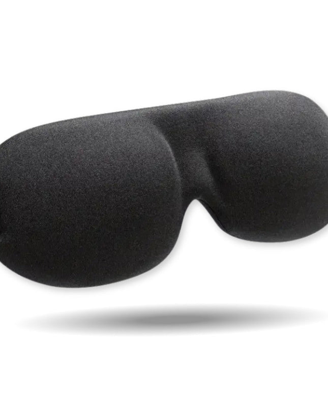 Czarna Maska do Spania z Regulowanym Paskiem i Ergonomicznym Kształtem – Idealna do Podróży i Codziennego Użytku 0