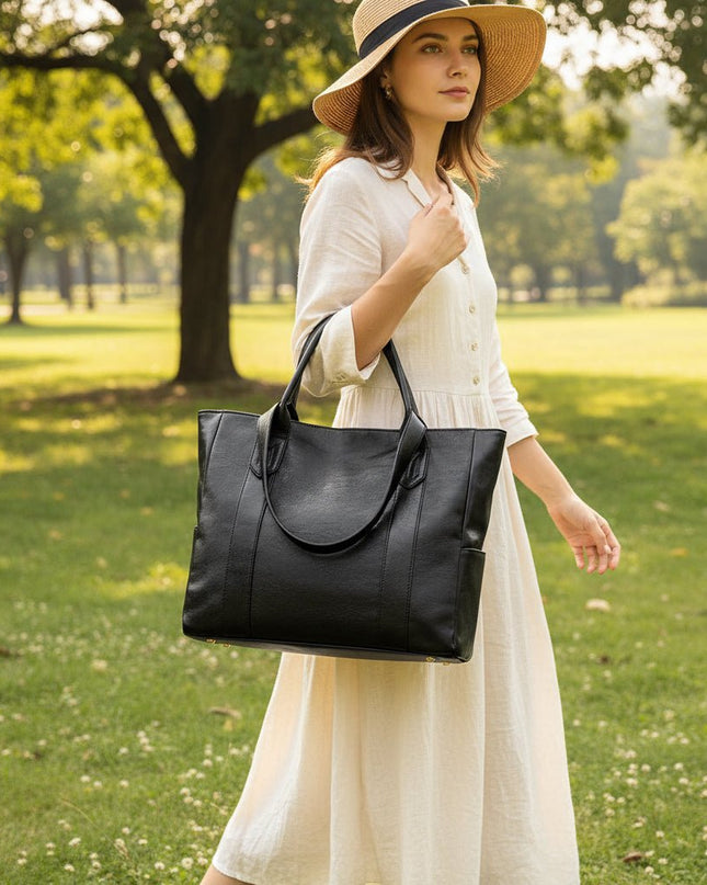 Czarna torba na ramię o dużej pojemności i retro designie – elegancka torebka z PU dla kobiet 0