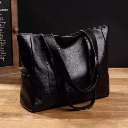 Czarna torba na ramię o dużej pojemności i retro designie – elegancka torebka z PU dla kobiet 2