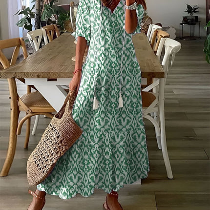 Damska sukienka o luźnym kroju z frędzlami – lekka, letnia sukienka w stylu boho 1