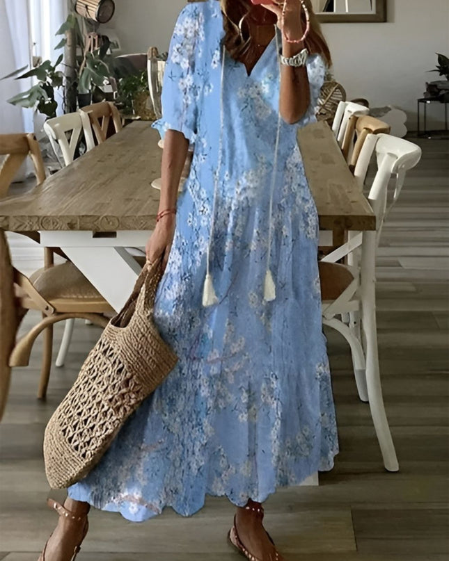 Damska sukienka o luźnym kroju z frędzlami – lekka, letnia sukienka w stylu boho 3