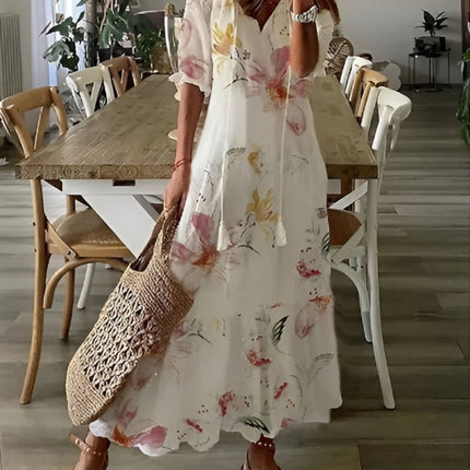 Damska sukienka o luźnym kroju z frędzlami – lekka, letnia sukienka w stylu boho 5