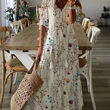 Damska sukienka o luźnym kroju z frędzlami – lekka, letnia sukienka w stylu boho 6