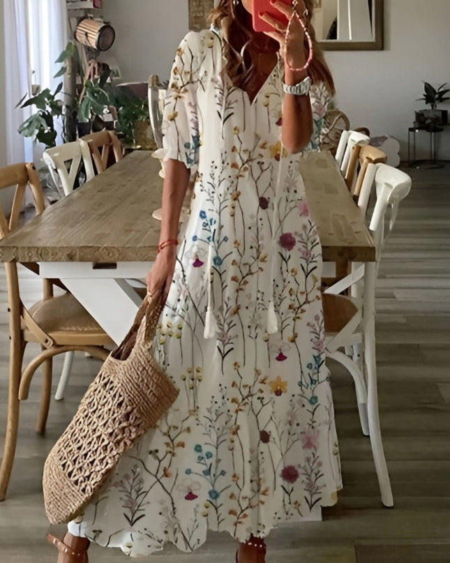 Damska sukienka o luźnym kroju z frędzlami – lekka, letnia sukienka w stylu boho 6