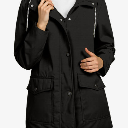 Damski Płaszcz Przeciwdeszczowy Wiatroszczelny z Regulowanym Kapturem – Lekka Kurtka Przejściowa z Odblaskowymi Detailami 0