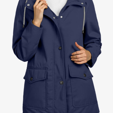 Damski Płaszcz Przeciwdeszczowy Wiatroszczelny z Regulowanym Kapturem – Lekka Kurtka Przejściowa z Odblaskowymi Detailami 5