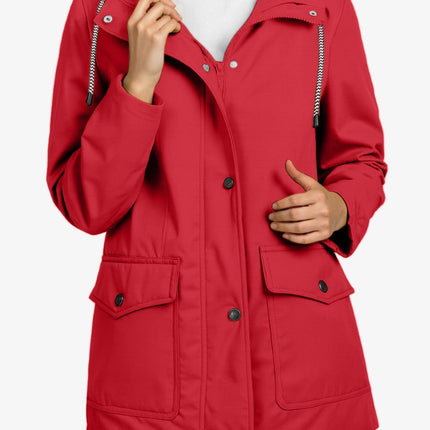 Damski Płaszcz Przeciwdeszczowy Wiatroszczelny z Regulowanym Kapturem – Lekka Kurtka Przejściowa z Odblaskowymi Detailami 7