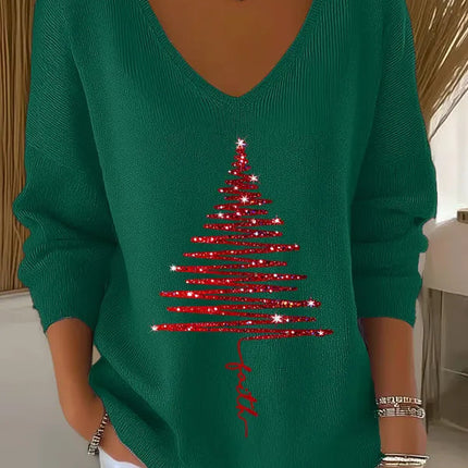 Damski Sweter Świąteczny z Wysokim Kołnierzem – Miękka Dzianina, Ciepły i Wygodny na Zimowe Dni, Rozmiary S-XL 3