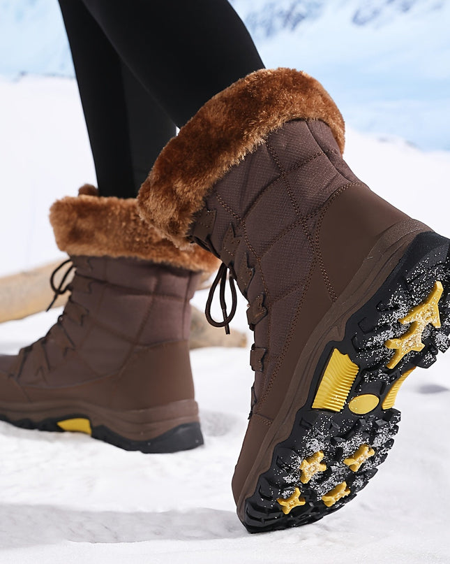Damskie buty zimowe z miękką wyściółką i antypoślizgową podeszwą – wytrzymałe obuwie outdoorowe na zimne dni 6