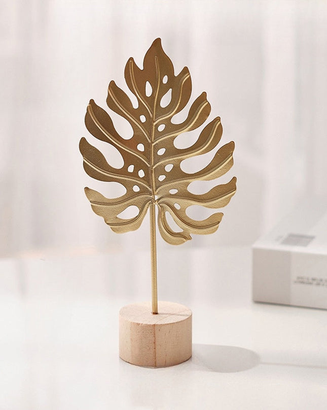 Dekoracja Liścia Ginkgo w Złotym Metalu – Minimalistyczny Akcent do Wyposażenia Wnętrz i Dekoracji na Ścianę do Salonu 3