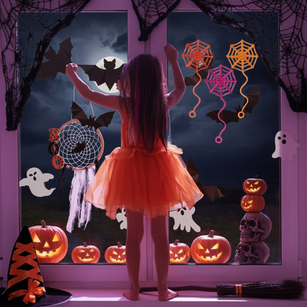 Dekoracje Halloween z pajęczyną, elastyczne samoprzylepne ozdoby, 30 sztuk, idealne 2