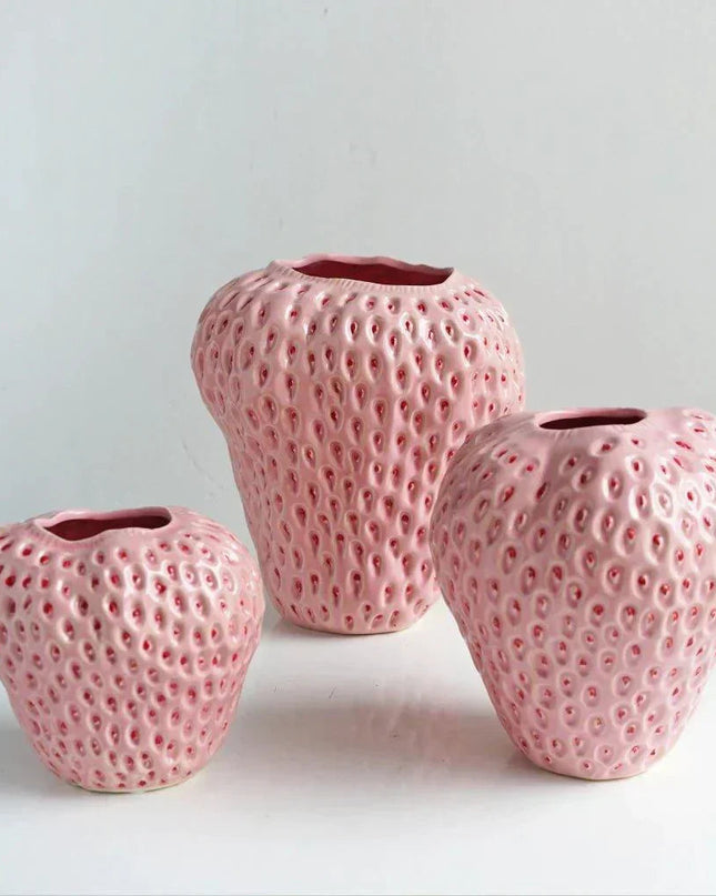 Dekoracyjny wazon truskawkowy na kwiaty – wyjątkowy ceramiczny wzór – nowoczesny element dekoracyjny do domu 8