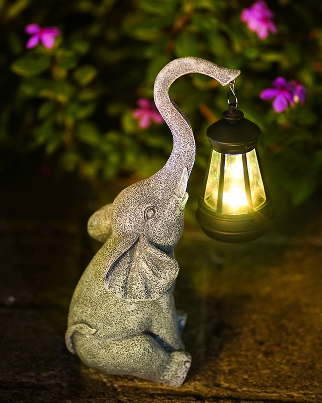 Delikatna Lampa Ogrodowa Słonia z Baterią Słoneczną – Nowoczesne Oświetlenie LED do Ogrodu i Wnętrz 2