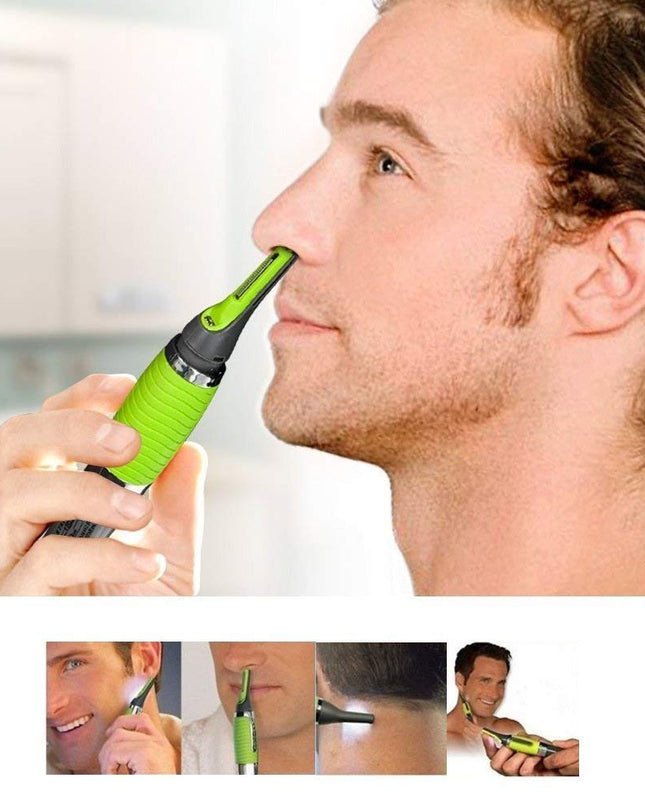 Delikatny trymer do włosków w uszach i nosie z lampką LED 4