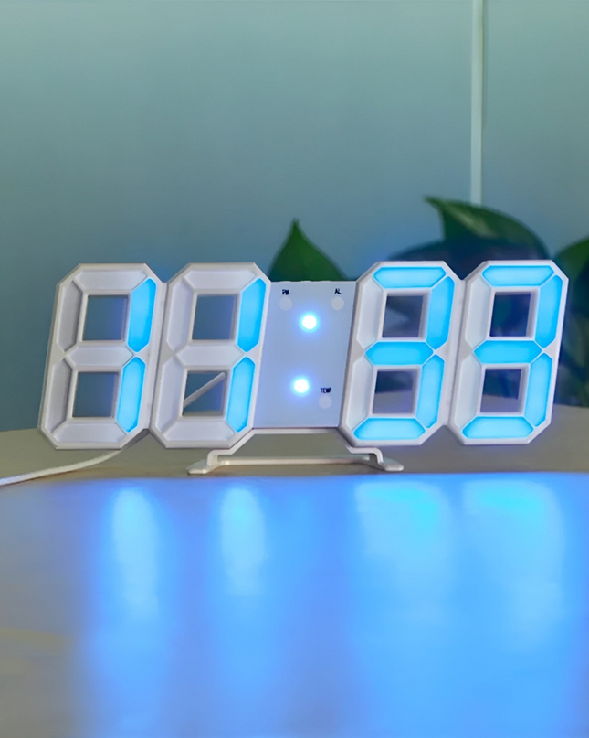 Designerski Zegar Ścienny LED 3D z Cyfrowym Wyświetlaczem i Intuicyjną Obsługą 6