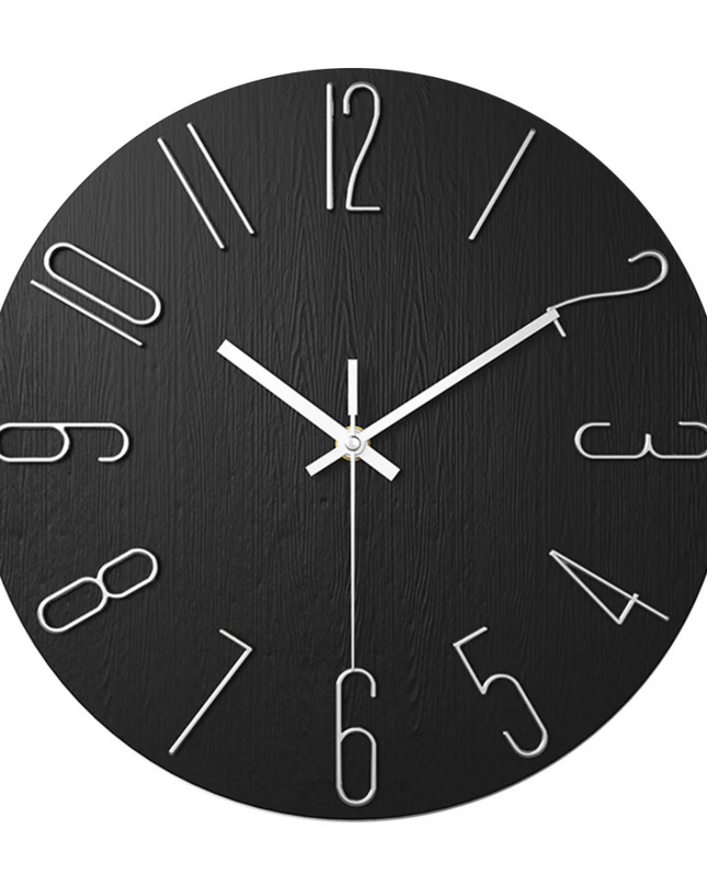 Designerski zegar ścienny do salonu z prostą formą i stylem 2