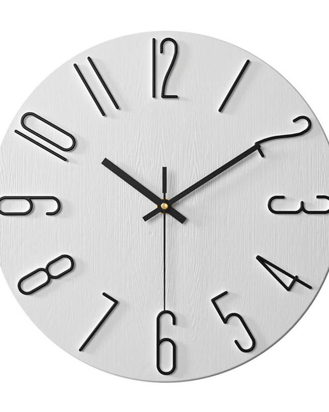 Designerski zegar ścienny do salonu z prostą formą i stylem 4