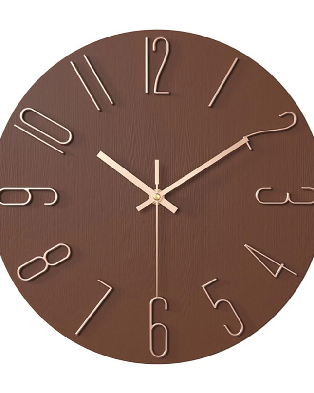 Designerski zegar ścienny do salonu z prostą formą i stylem 6