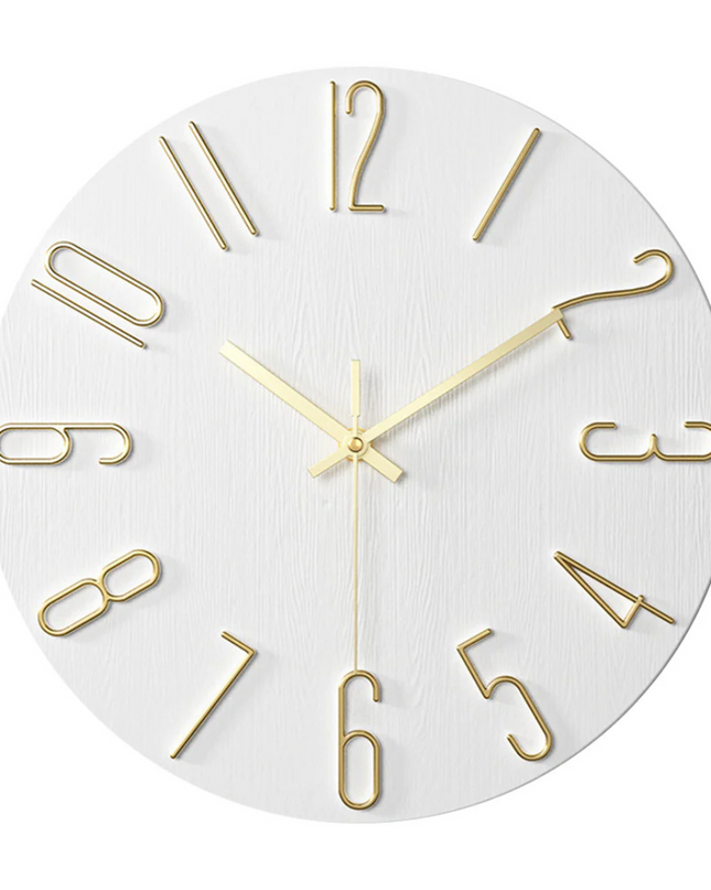 Designerski zegar ścienny do salonu z prostą formą i stylem 7