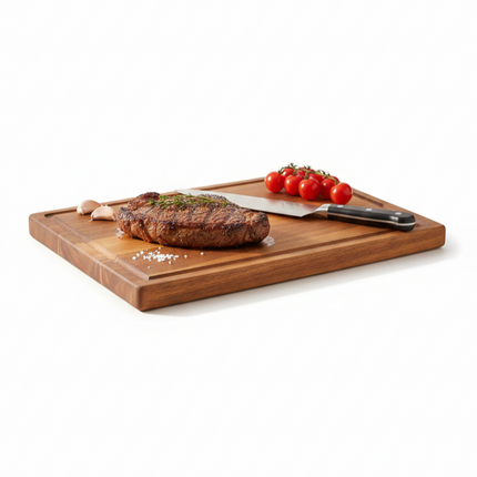 Deska do krojenia z drewna akacjowego – powierzchnia przyjazna dla noży – trwała drewniana deska do krojenia do gotowania i serwowania – 38 x 26 cm 1