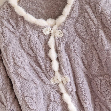 Długie rękawy | Ciepły komplet piżamowy na chłodne zimowe noce 3