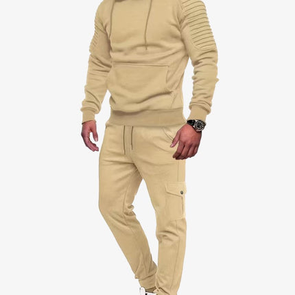 Dres Męski Komplet Elite, Całoroczny Strój do Biegania, Oddychający Materiał, Elastyczny Pas, Czarny/Szary, Rozmiary S-3XL 9