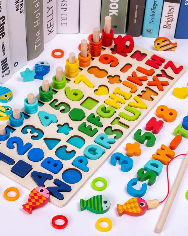 Drewniana Tablica Edukacyjna Montessori dla Dzieci z Układankami – Bezpieczna i Interaktywna Zabawa rozwoju Umiejętności Manualnych 6