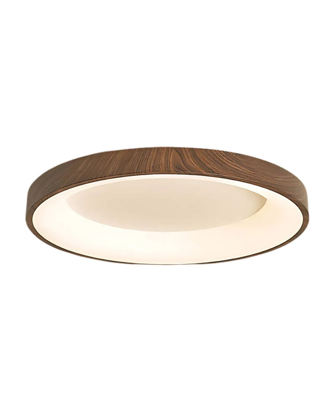 Drewniana lampa sufitowa LED w stylu skandynawskim – Okrągła, energooszczędna lampa do salonu i sypialni 1