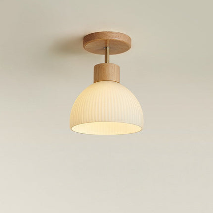 Drewniana lampa sufitowa z oświetleniem LED – skandynawski design – ciepłe białe światło – Ø46 cm 3