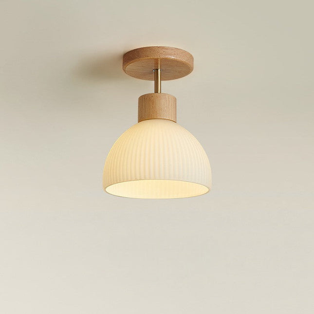 Drewniana lampa sufitowa z oświetleniem LED – skandynawski design – ciepłe białe światło – Ø46 cm 3