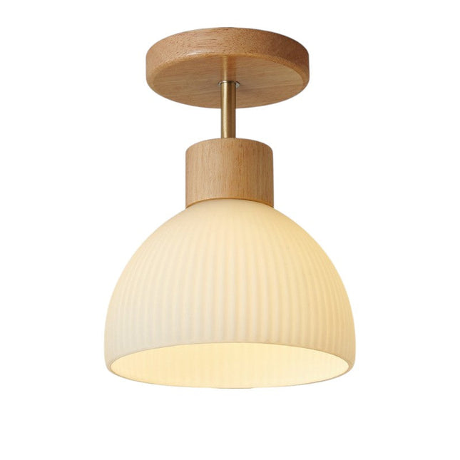Drewniana lampa sufitowa z oświetleniem LED – skandynawski design – ciepłe białe światło – Ø46 cm 4