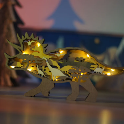 Drewniane Figury Dinozaurów 3D z Precyzyjnym Grawerem 2