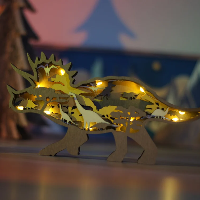 Drewniane Figury Dinozaurów 3D z Precyzyjnym Grawerem 2