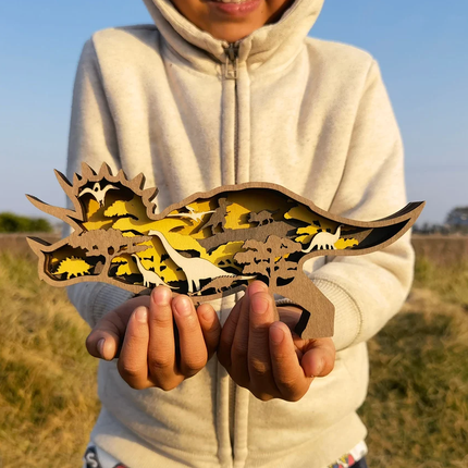 Drewniane Figury Dinozaurów 3D z Precyzyjnym Grawerem 7