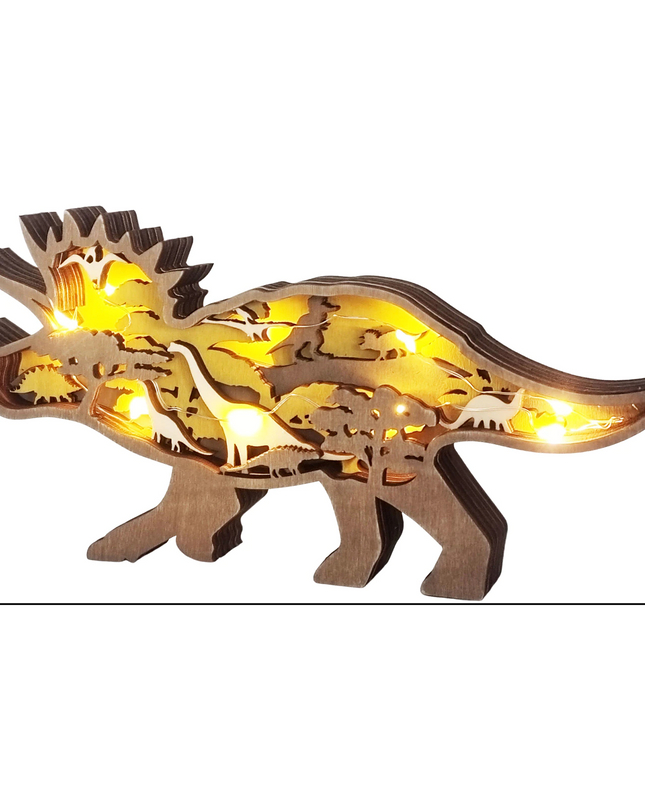 Drewniane Figury Dinozaurów 3D z Precyzyjnym Grawerem 9