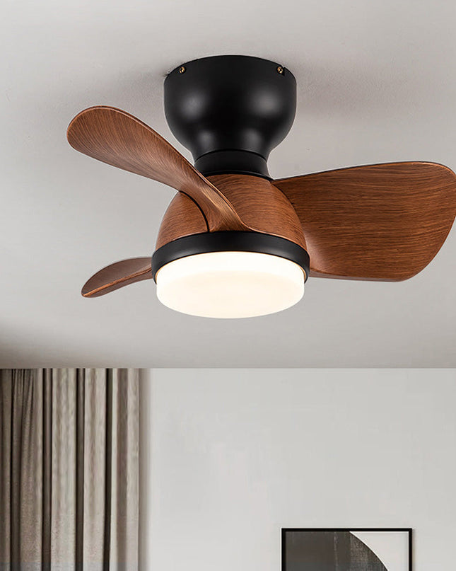 Drewniany Wentylator Sufitowy z Lampą LED – Stylowy Wiatrak Sufitowy do Sypialni z Pilotem i Regulacją Światła 0