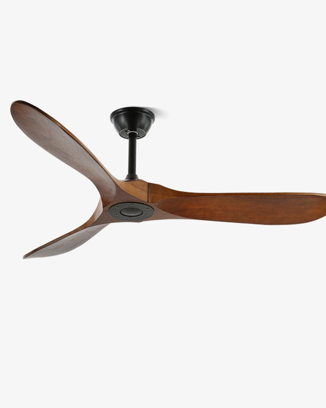 Drewniany Wentylator Sufitowy z Metalową Ramą i Pilotem – Elegancki Design 2