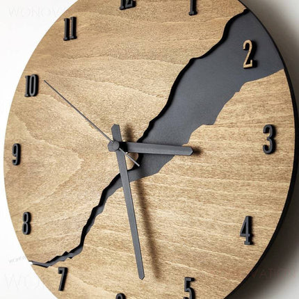 Drewniany zegar ścienny o minimalistycznym designie – 30 cm, rustykalny, wysokiej jakości wystrój 1