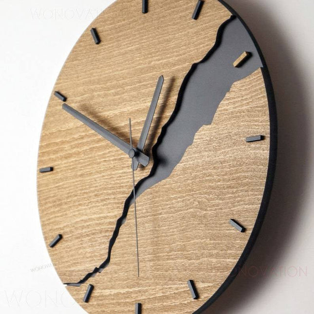 Drewniany zegar ścienny o minimalistycznym designie – 30 cm, rustykalny, wysokiej jakości wystrój 2