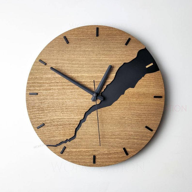 Drewniany zegar ścienny o minimalistycznym designie – 30 cm, rustykalny, wysokiej jakości wystrój 3