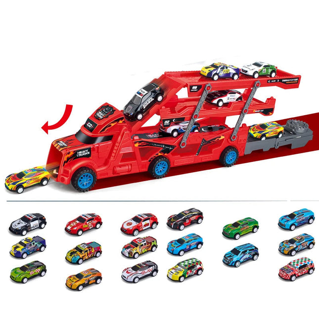 Duża, odkształcalna zabawka w kształcie ciężarówki z rozkładanym torem dla dzieci – edukacyjna i kreatywna zabawa 0