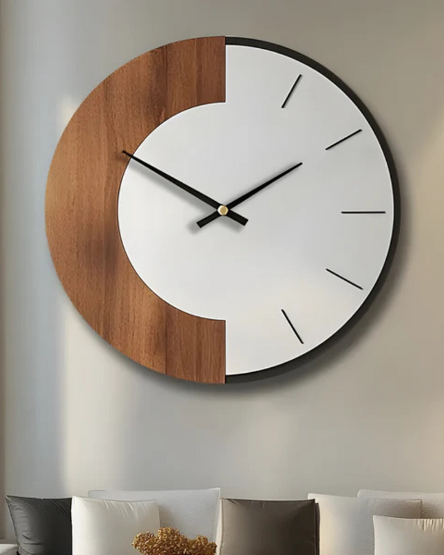 Duży Zegar Ścienny z Naturalnego Drewna 0