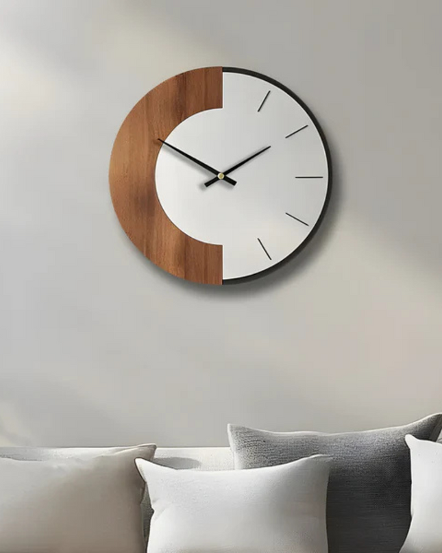 Duży Zegar Ścienny z Naturalnego Drewna 1