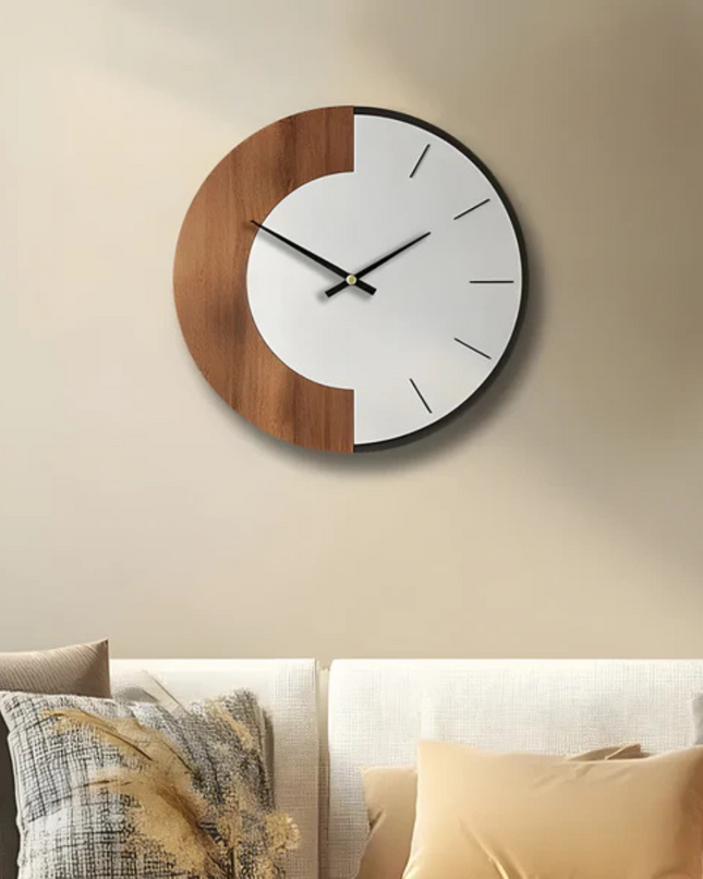 Duży Zegar Ścienny z Naturalnego Drewna 2